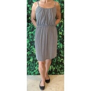 💙 LOFT Navy & White Striped Scoop Neck Sundress – Size Large